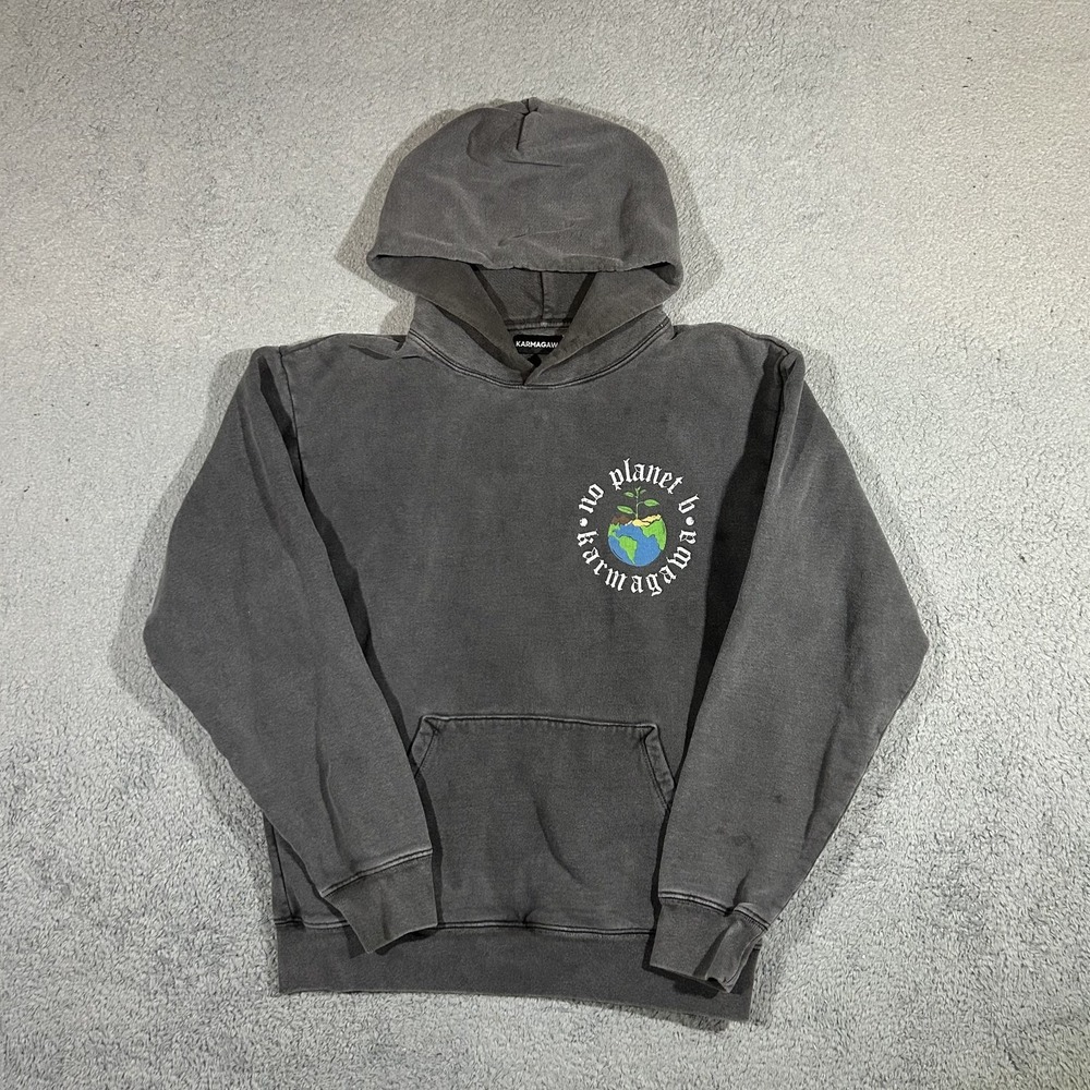 Karmagawa Men's Black Pullover Hoodie w/ Pockets Men's Small #3953
